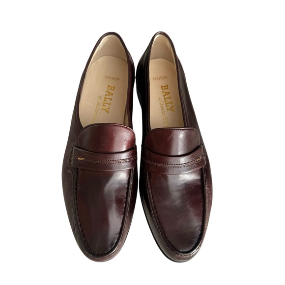 🆕 Bally Men’s Loafers Burgundy Italian Leather - Picture 4 of 11